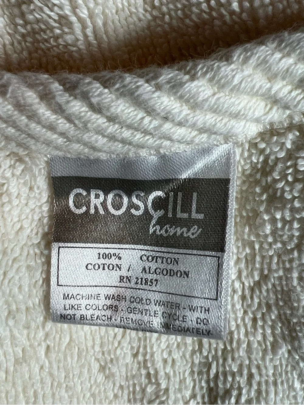 Croscill Blue Wisteria Cream & Light Blue Bath and Hand Towels Set of 2